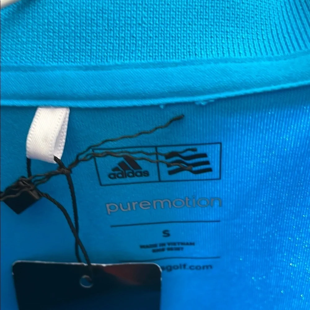 Adidas Puremotion Bright Blue Polo Shirt - Picture 5 of 5
